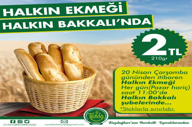 Halk Bakkal’da Ekmek 2 Liradan Satılacak!