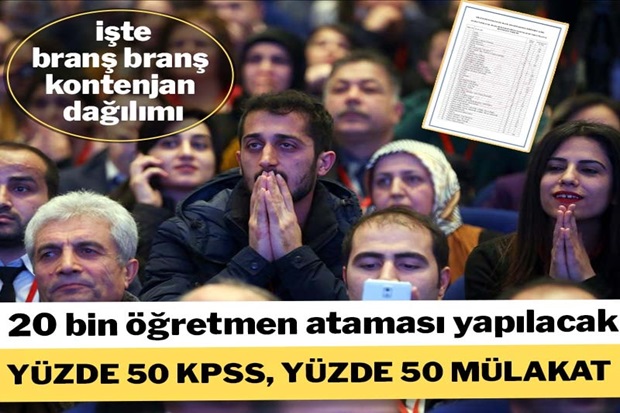 20 Bin &Ouml;ğretmen Ataması Yapılacak