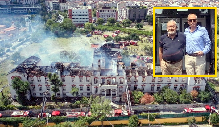 G&ouml;k&ccedil;eada Belediyesinden Yanan Tarihi Hastaneye Anlamlı Bağış