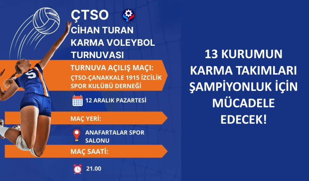 &Ccedil;TSO Kurumlar Arası Voleybol Turnuvası Başlıyor