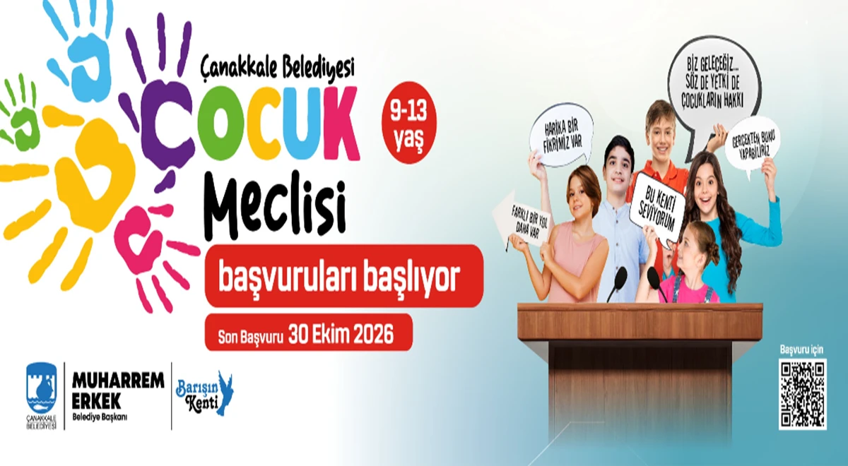 &Ccedil;anakkale Belediyesi &Ccedil;ocuk Meclisi Başvuruları Başlıyor