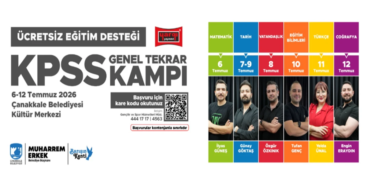 &Ccedil;anakkale Belediyesi&rsquo;nden &Uuml;cretsiz Genel Tekrar Kampı!