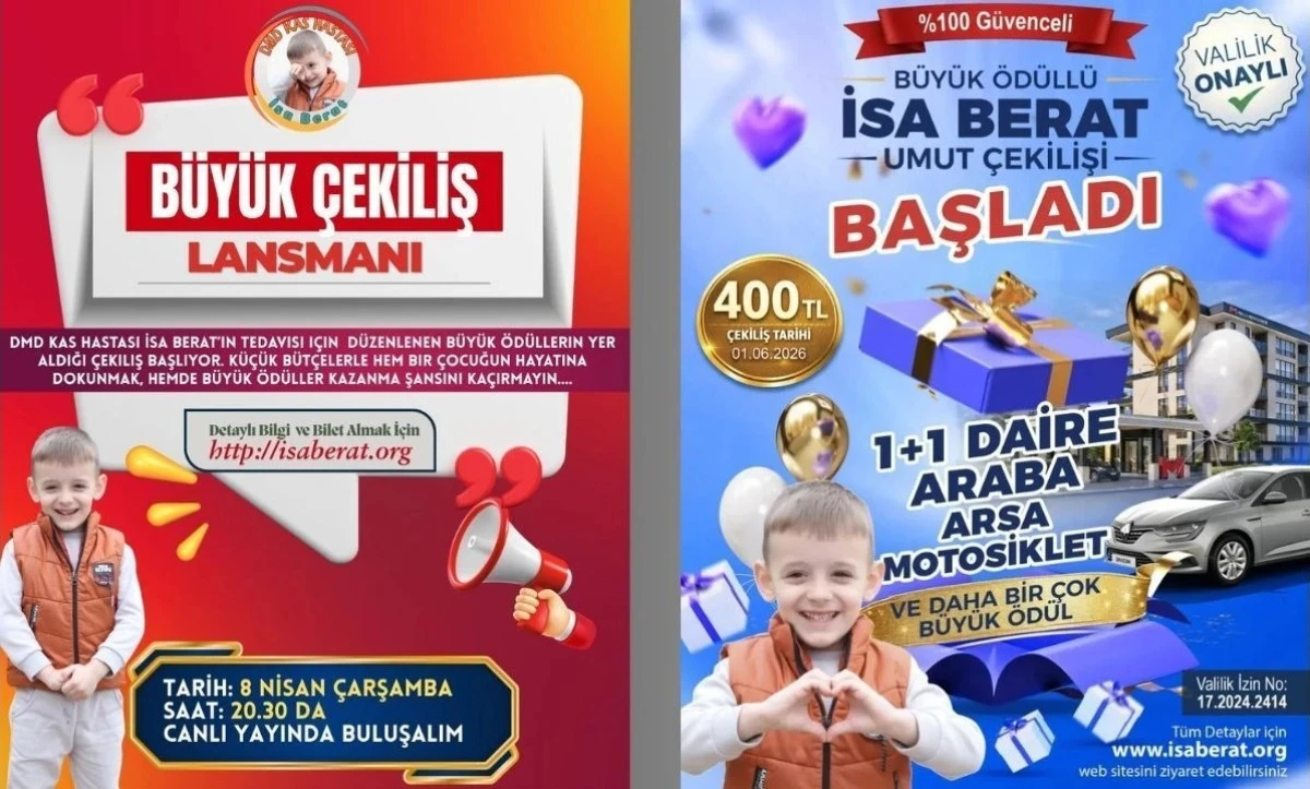 İsa Berat İ&ccedil;in Bağış Yapın, Umut Olun, B&uuml;y&uuml;k &Ouml;d&uuml;lleri Kazanın